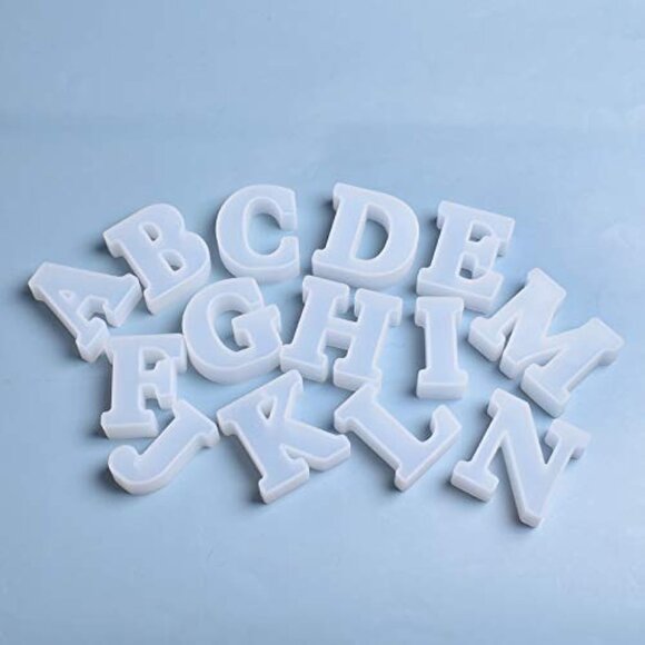 2.5 Inch 26 Pack English Alphabet Letter Mold - Silicone Mold for Resin Casting - Picture 1 of 6